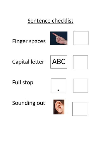 Sentence Checklist for self-assessment