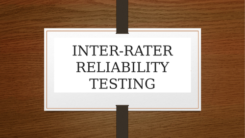 Inter-rater reliability, a fun classroom activity and worksheet
