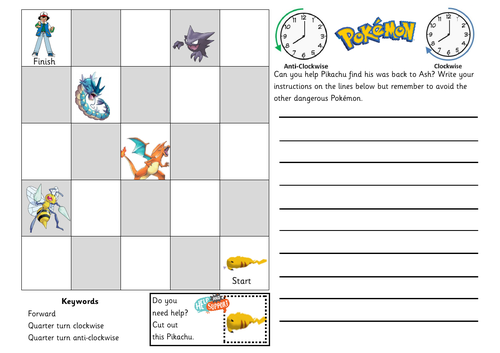 Year 2/3 Clockwise Anti-Clockwise Worksheet