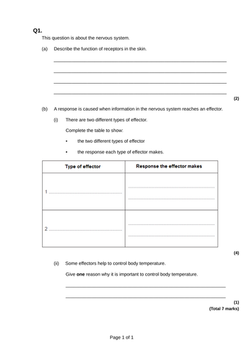 Whole Homeostasis Unit (Triology) AQA B1 Biology