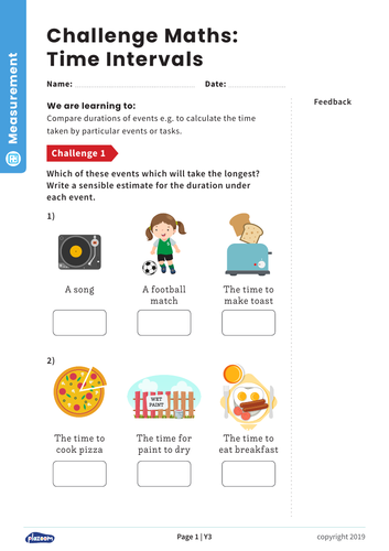 Intervals Of Time: Y3 – Measurement – Maths Challenge