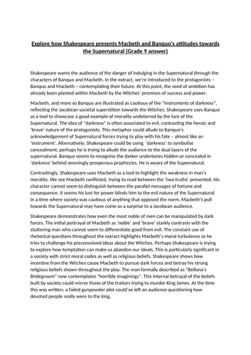 thesis statement macbeth grade 9