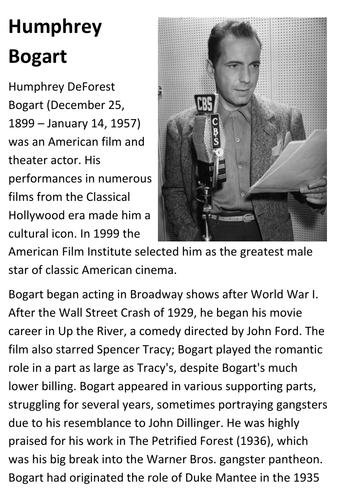 Humphrey Bogart Handout