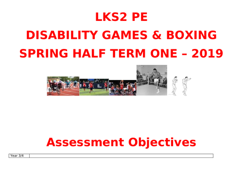 LKS2 Disability Sport and Boxing MTP