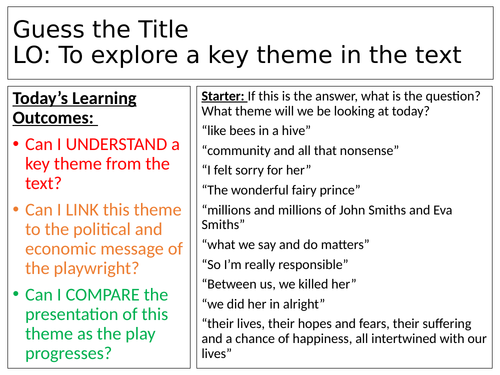 Responsibility in 'An Inspector Calls'