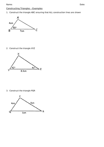 Construction of Triangles