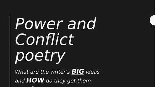 Power and Conflict Poetry Revision