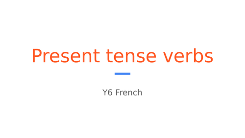 French present tense -er verbs primary