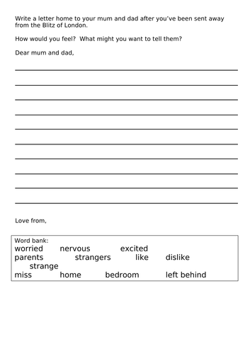 evacuee-letter-writing-frame-low-ability-ks3-teaching-resources