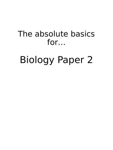 GCSE Combined Biology Paper 2 FT Revision booklet