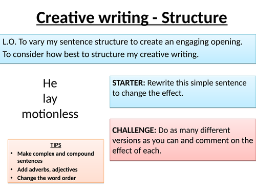 creative writing structure year 7