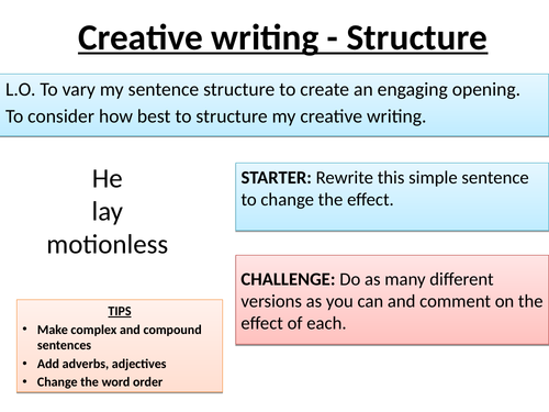 sentence structures for creative writing