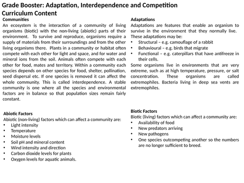 AQA GCSE: Competition Revision: Biology Paper 2