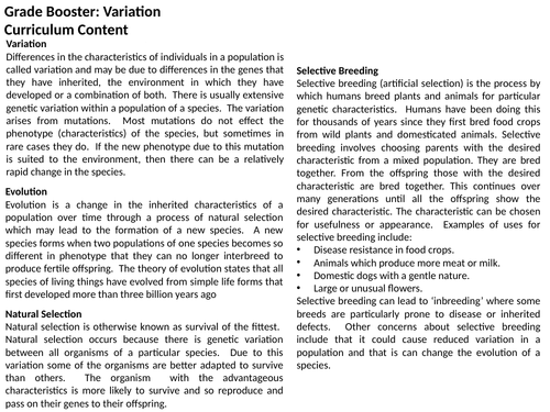 AQA GCSE: Selective Breeding Revision: Biology Paper 2