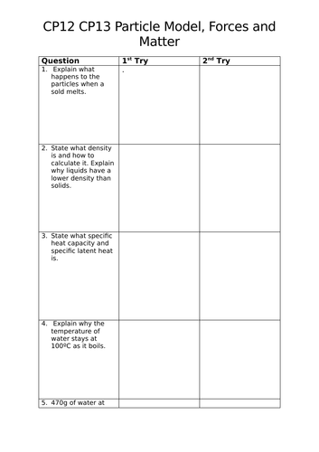 Edexcel Combined Science (9-1) CP12-13 Revision Activity