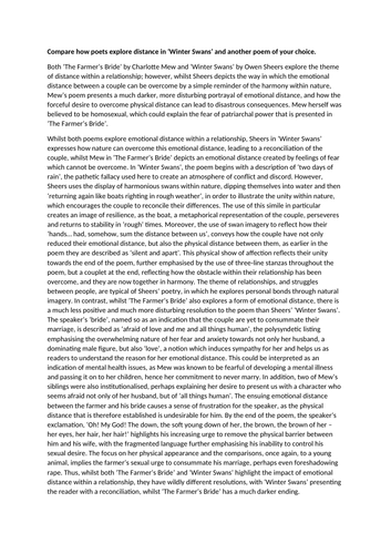 Love and Relationships Level 9 Exemplar AQA