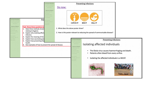 Preventing infections AQA B5.5