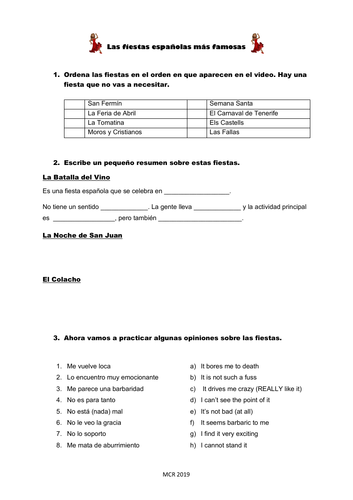 GCSE Spanish 9-1 Speaking on Theme 1 - Topic: Spanish Festivals - General Conversation