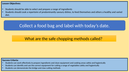 Year 7 Introduction to Food & Nutrition