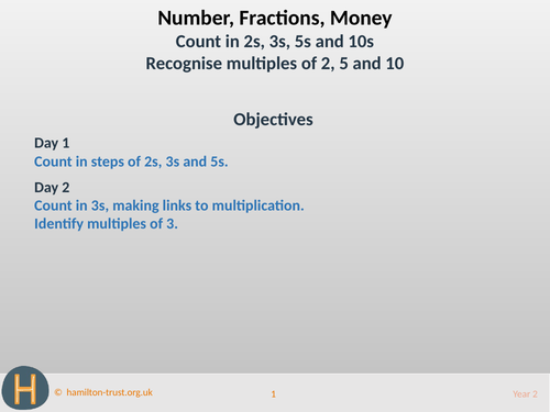Count 2s, 3s, 5s, 10s; multiples of 2, 5, 10 - Teaching Presentation - Year 2