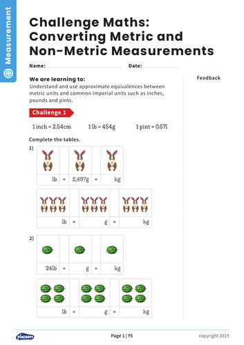 Converting Metric Measurements: Y5 – Measurement – Maths Challenge