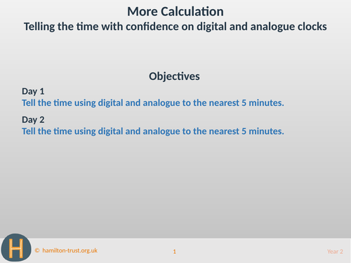 Tell digital and analogue time confidently - Teaching Presentation - Year 2
