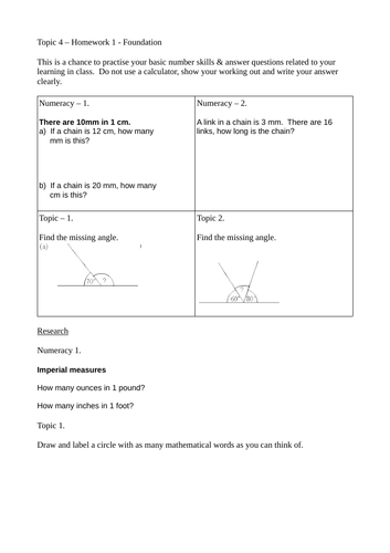 Geometrical Reasoning Homework Pack.