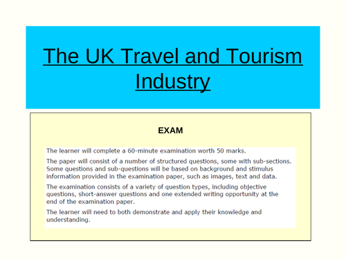 BTEC Level 2 - Travel and tourism - Unit 1  - lesson 12