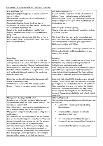 Edexcel GCSE USA: At Home and Abroad Revision Booklet