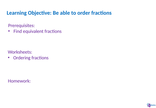 Ordering fractions
