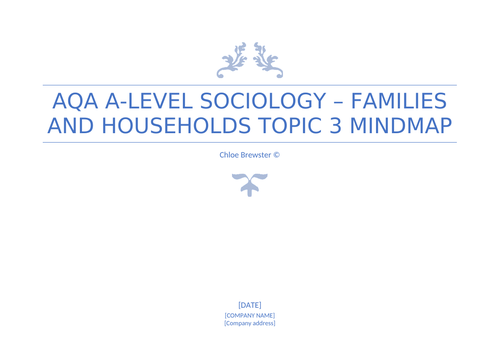 AQA A-level Sociology Family Topic 3 Mindmap