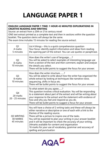 AQA Language Revision Booklet