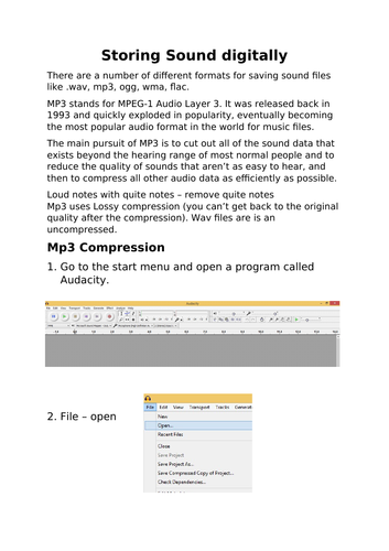 Investigating Sound Compression using Audacity