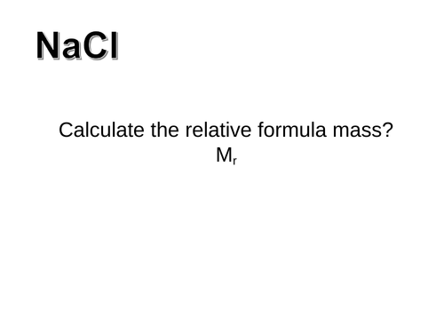 Relative Formula Mass Question generator