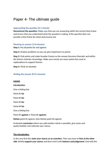 IGCSE History Paper 4 - German Depth Study