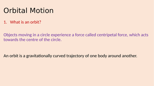 Orbital Motion - AQA GCSE Separate Science