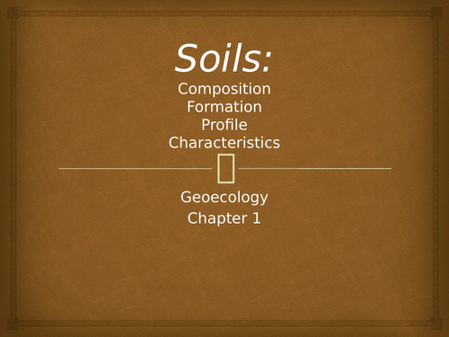 Explanation on soils, the types , characteristics and  profile.