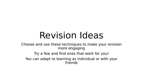 Revision Ideas for teachers