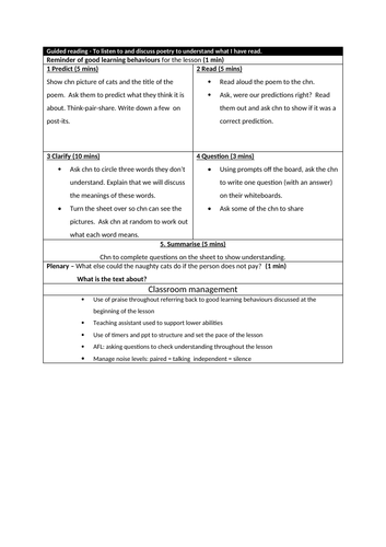 Year 3 guided reading successful interview lesson