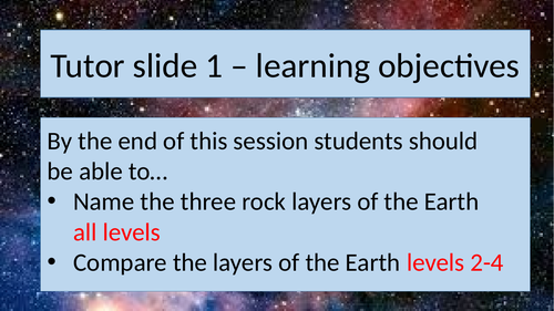 Activate 1 The structure of the Earth  7.1.1 KS3 lesson suitable for non-specialist