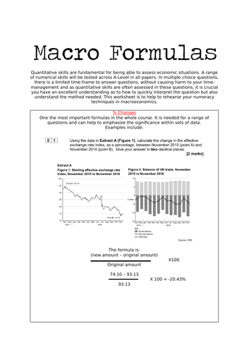 Macroeconomics Formula Revision Sheet