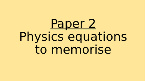 AQA Trilogy Physics Paper 2 Equations (Triangles)