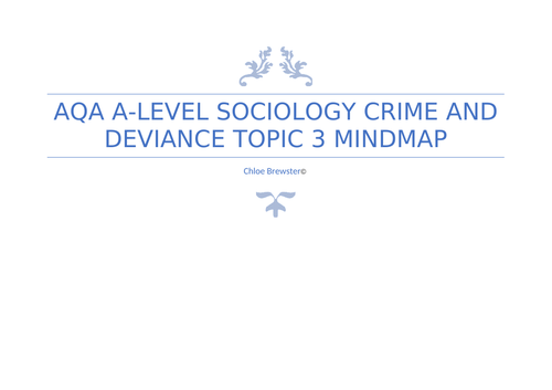 AQA A-level Sociology Crime Topic 3 Mindmap | Teaching Resources