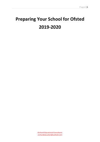 Ofsted: Preparing for Ofsted 2019-2020