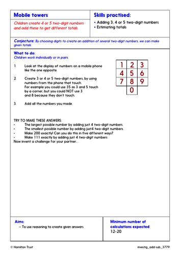 Revise expanded and column addition - Problem-Solving Investigation ...