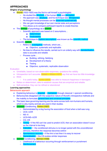 AQA Psychology paper 2 revision notes