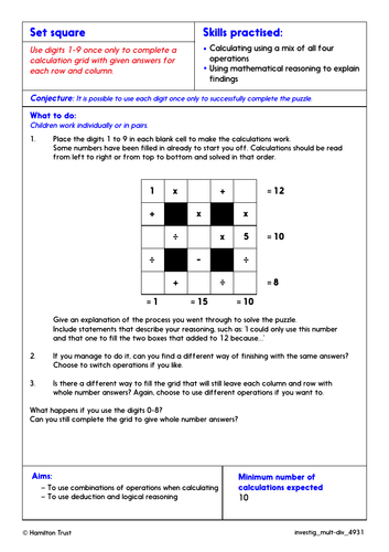 four operations problem solving year 4