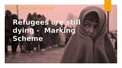 Higher RUAE (Close Reading) - Refugees
