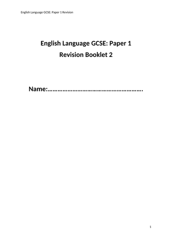 AQA English Language Paper 1 Revision