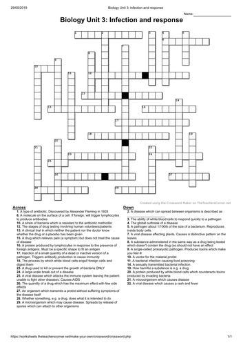 AQA Combined Science: Biology crosswords